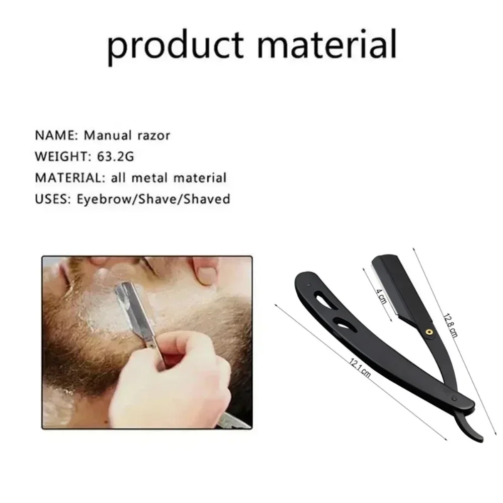 Professional Barber Razor Folding Shaving Knife Stainless Steel Straight Razor Manual Shaving Shaver Sharp Blade Barber Razor