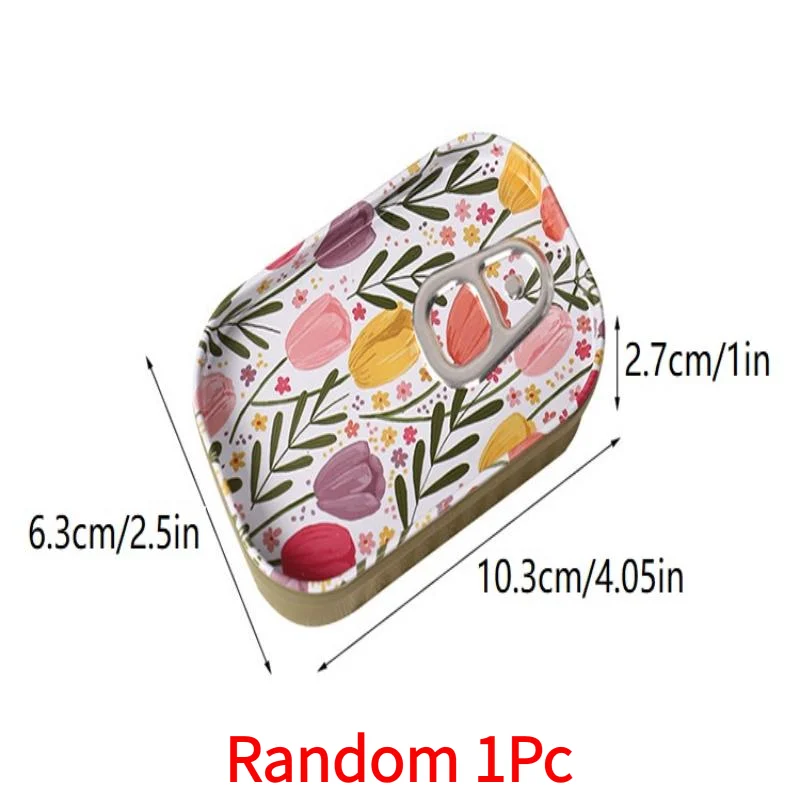 Random 1Pc Flower Small Drink Can Design Tinplate Box Empty Storage Case For Candy Coin Pill U Disk Stationery Organizer.
