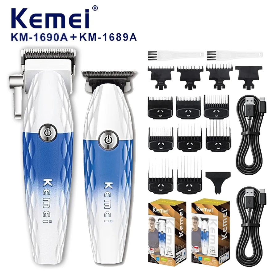 Cross-border New Kemei Haircut Electric Fader Long Battery Life Kemei Electric Push Cut Hair Salon Special Shaving Hair Clipper