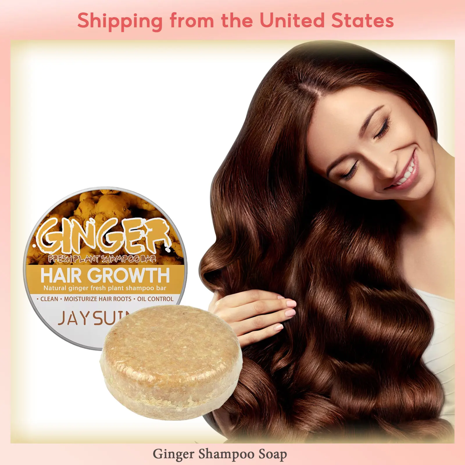 

Ginger Shampoo Soap Promote Hair Growth Natural Plant Anti Dandruff Itching Prevent Hair Loss Scalp Treatment Hair Shampoo Bar