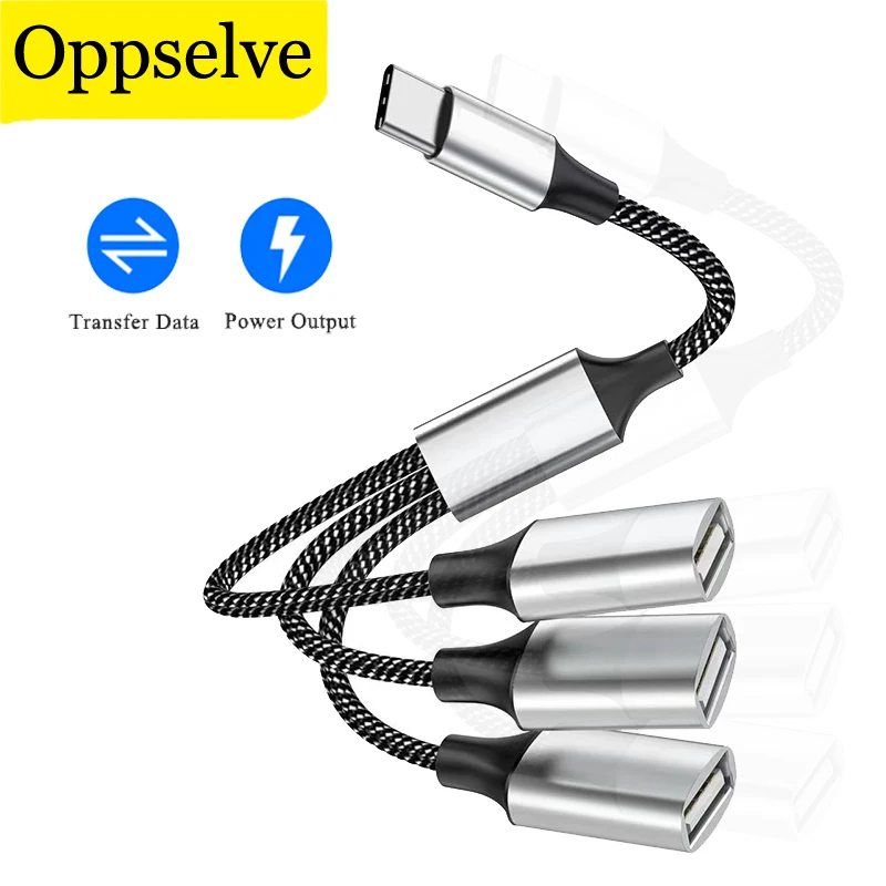 

3 In 1 USB C To USB A 2.0 Triple Port Female Hub Adapter For Laptop Macbook iPad USB Type C Splitter Connector For Huawei Xiaomi