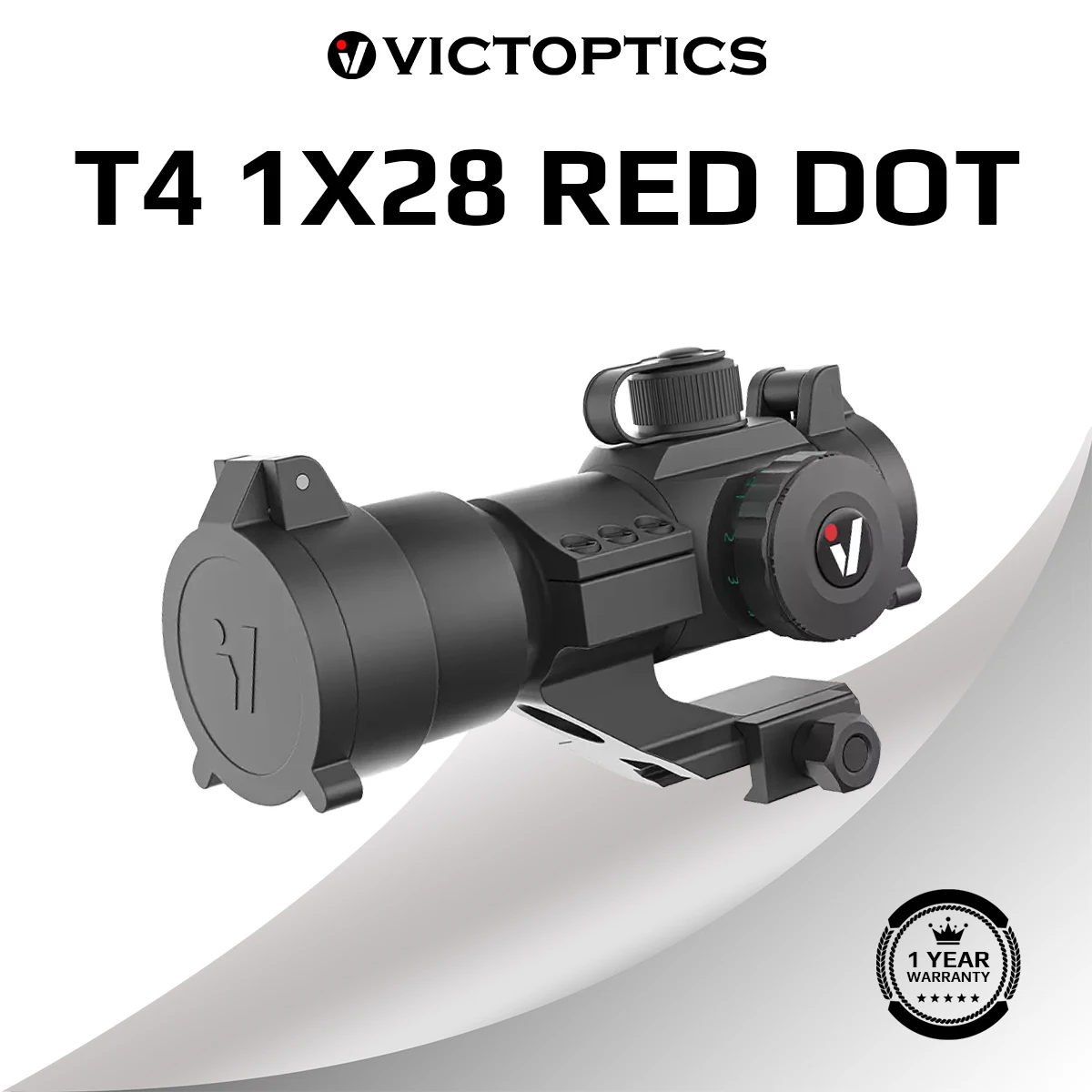 

VictOptics T4 1x28 Коллиматорный прицел 5MOA с 5-уровневой красно-зелёной подсветкой, ударопрочный до 750G, корпус из алюминия 6