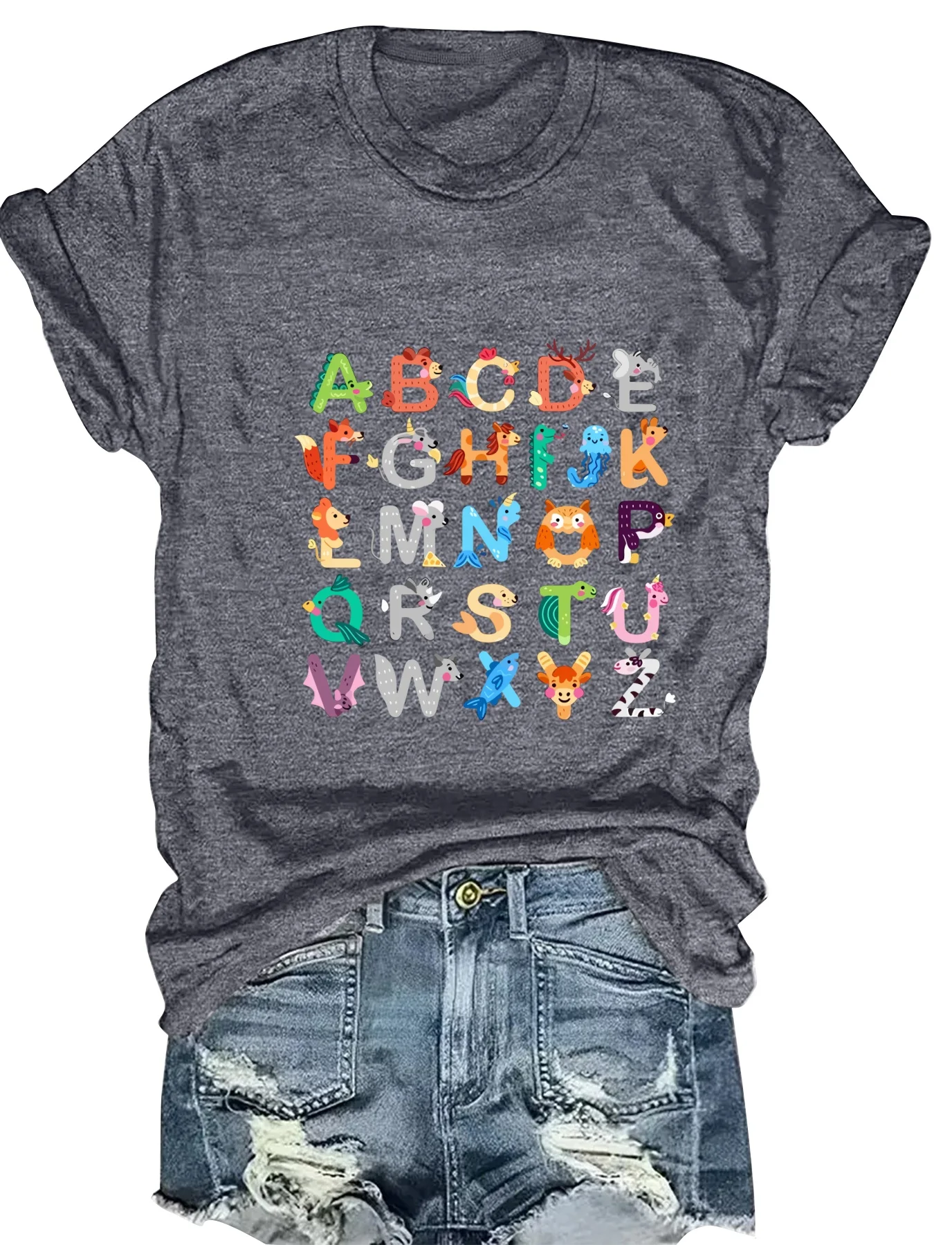 

Модная женская футболка с круглым вырезом и коротким рукавом, с принтом в виде букв, повседневная, удобная, женский топ