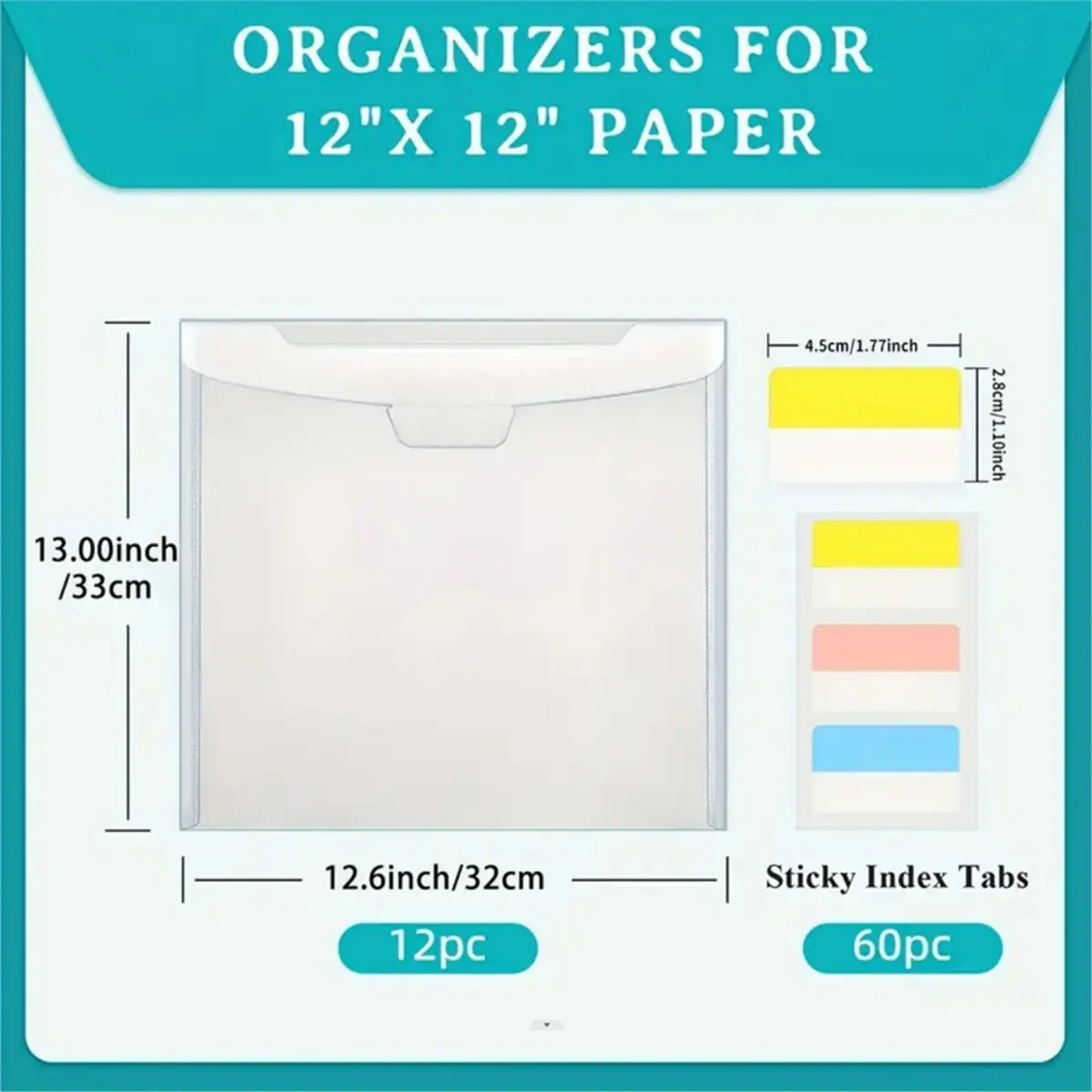 STOCK-24-Piece Scrapbook Paper Storage Organizer, 13 X 12.6 Inch with Sticky Index Tabs for Holding Paper, Cardstock, Photos