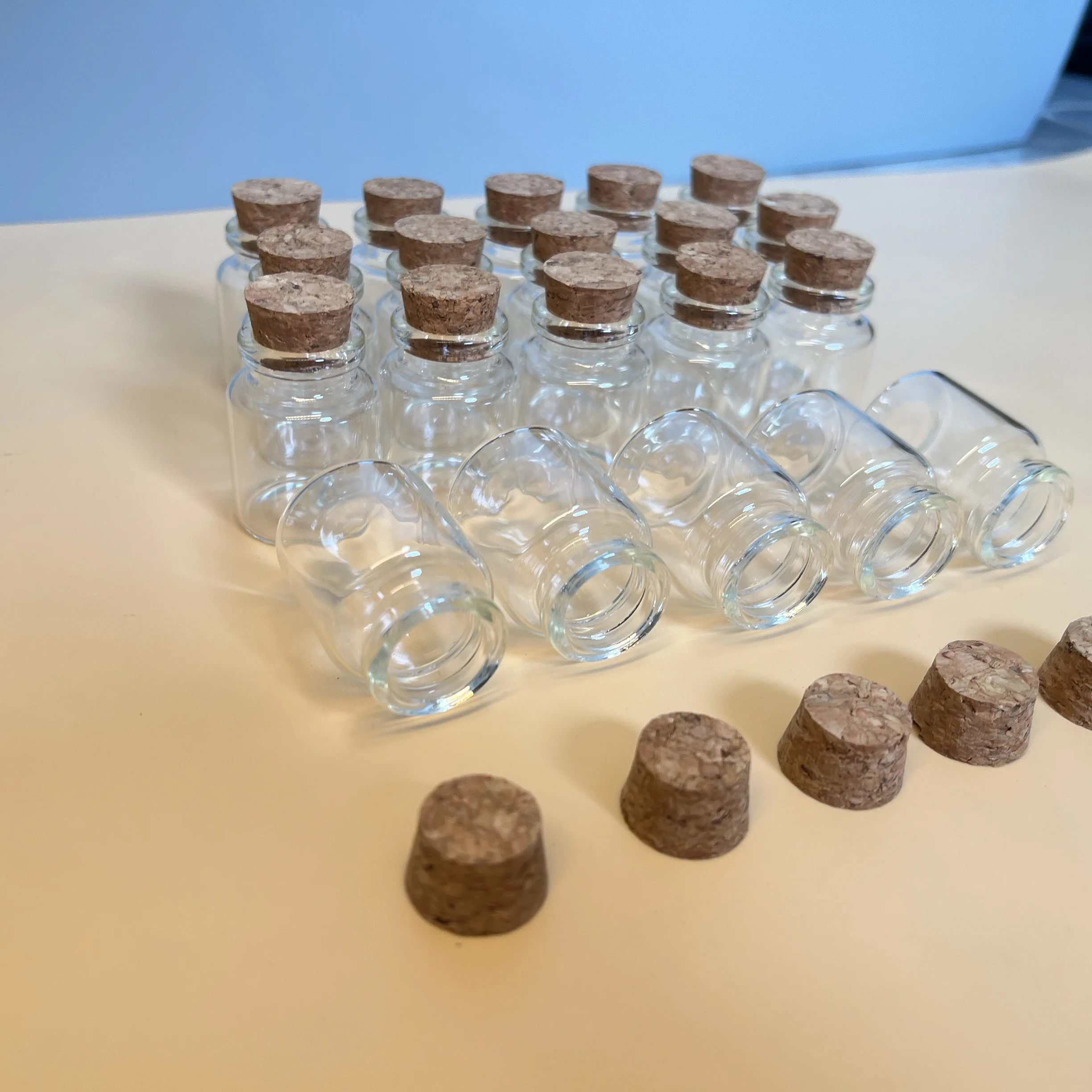 20/30/105 PCS 15ml Mini Snap-Top Glass Bottles Cork Stoppers 30x40mm Test Tube Vials Wish  DIY Crafts Party Wedding Favors