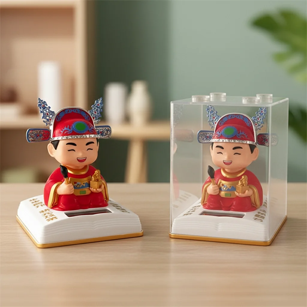 Solar Powered Nodding Scholar Figure Cultural Creative Desktop Decor Automatic Nodding Head Figurines Student Desktop Decoration