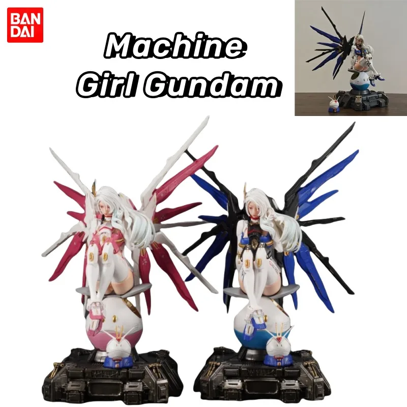 New Bandai Freedom Gundam Machine Girl 2D Anime Peripheral Creative Desktop Figure Model Decoration Ornaments Gifts Wholesale