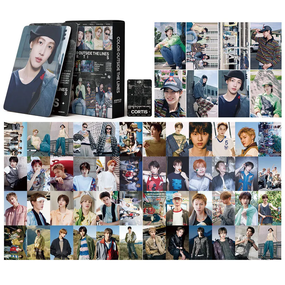 

55Pcs/Set Kpop Idol CORTIS New Album COLOR OUTSIDE THE LINES Lomo Cards MARTIN JAMES JUHOON HD Printd Photocards Fans Gift