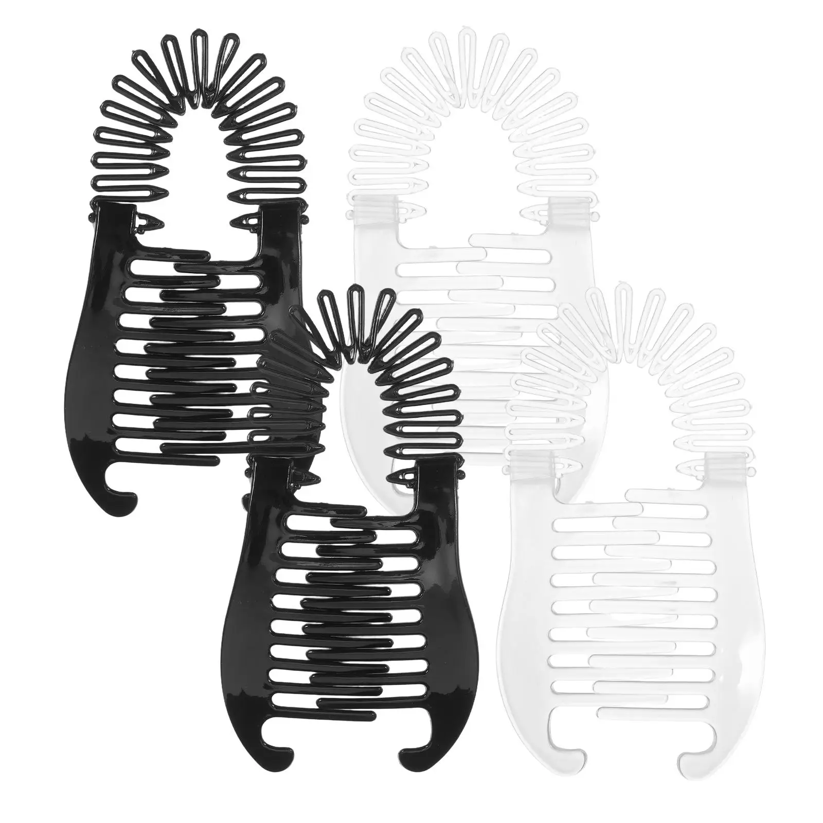 

4 Pcs Banana Hairpins Lightweight Plastic Clasp for Women Small Large Styling Accessories Secure Grip Versatile Use Hair Clips
