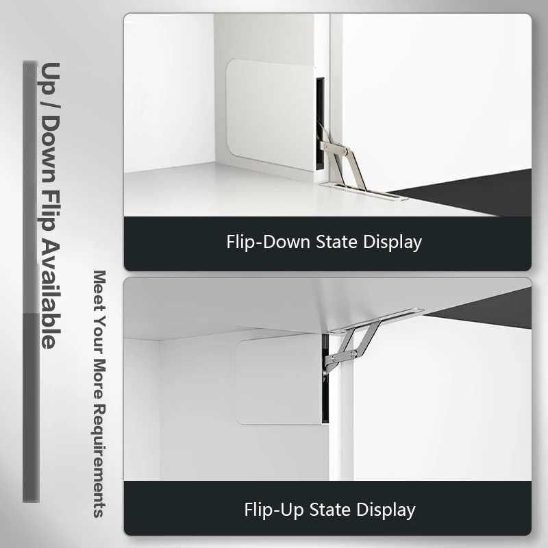 Italian Soft Close Flip Down Cabinet Door Support With Adjustable Damping Force Surface Mount Hidden Embedded Hinge Hardware