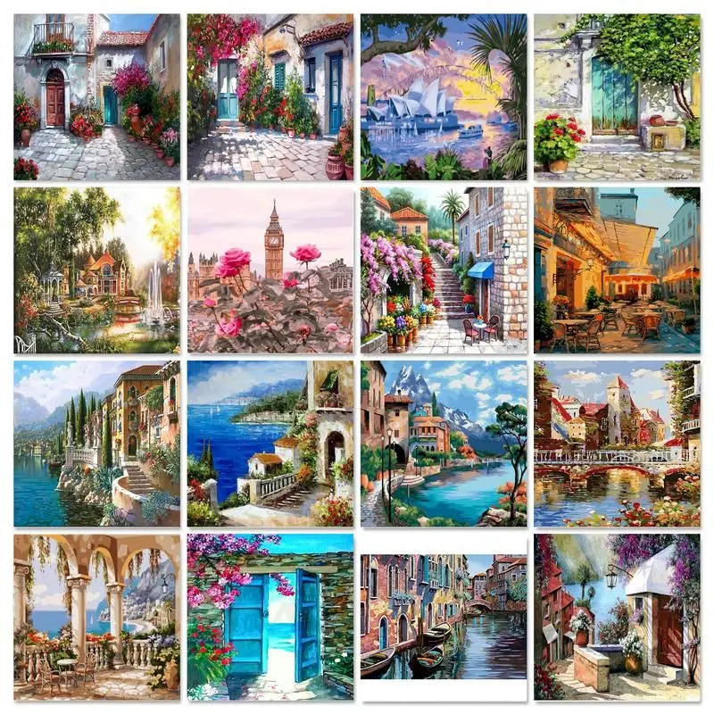

CHENISTORY Oil Painting By Numbers For Adults Wall Art Drawing Picture Acrylic Paints set Diy Frame Coloring By Numbers Home Dec