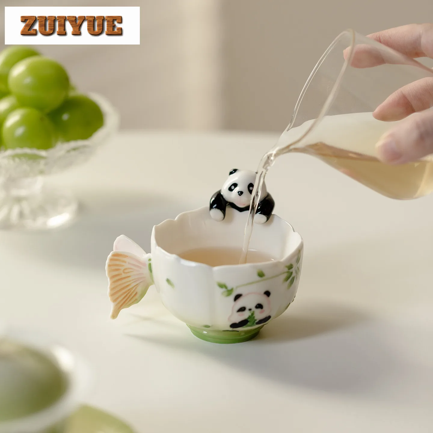 100ml Hand-painted Panda Teacup Retro Tea Bowl Jug Tea-tasting Smelling Cup Jianzhan Master Cups Green Tea Chinese Tea Set