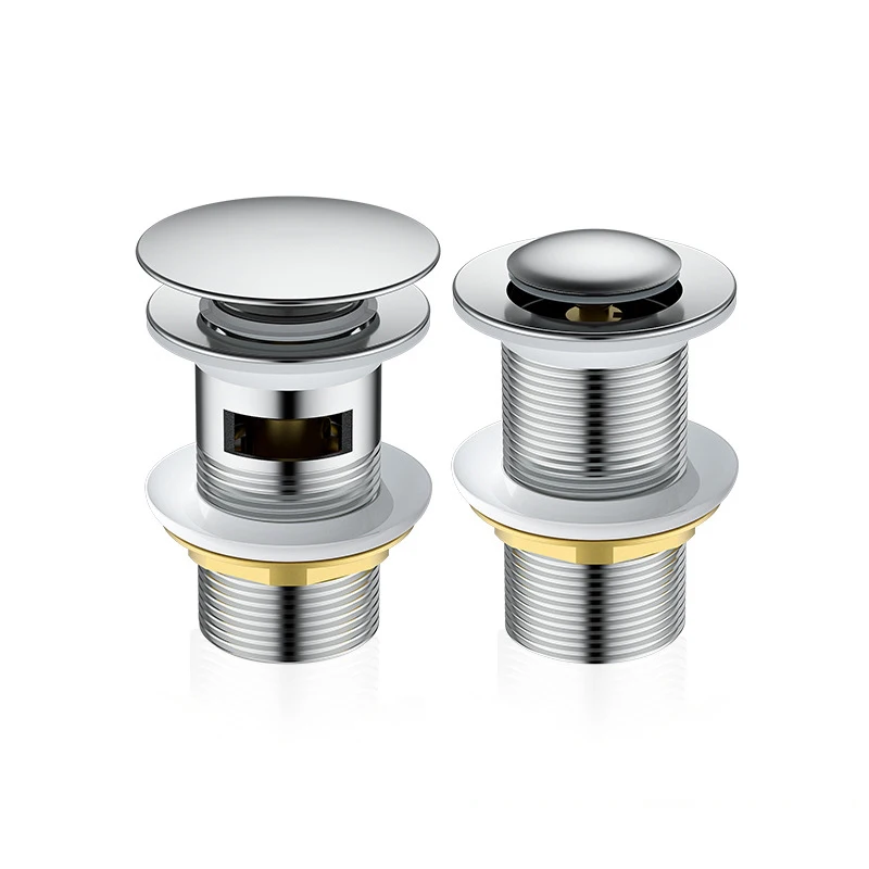 

Basin Sink Drainer Corrosion Resistant and Easy To Clean Pop-up Button Round Hole Bathroom Hotel Drainer