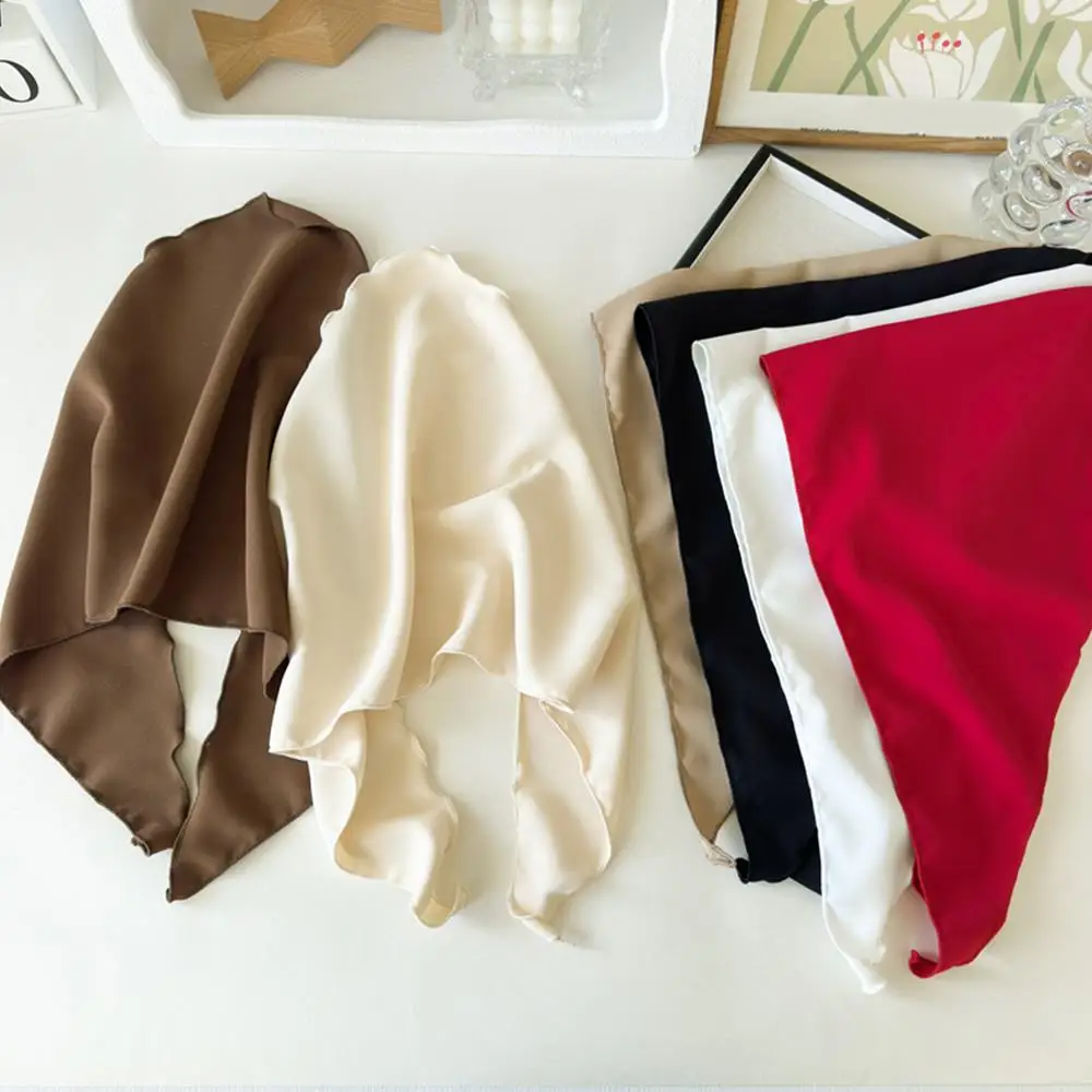 สีทึบครีมกันแดด Turban Hairbands Travel Photo Bandana Headwrap ผ้าผ้าสามเหลี่ยมผ้าพันคอผม DIY Decor อุปกรณ์เสริมผม