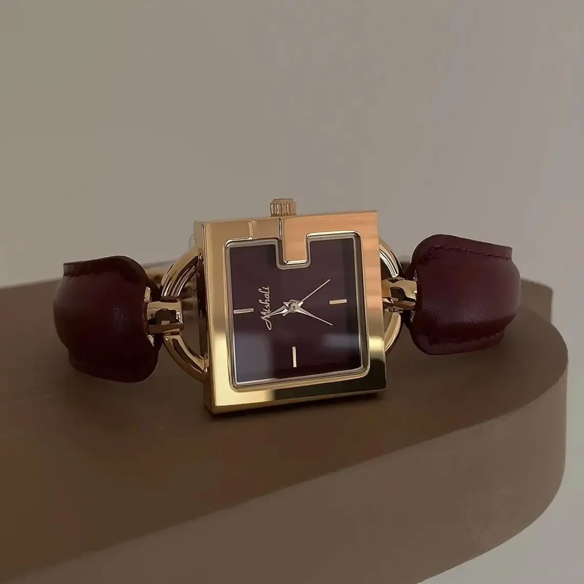 Elegant ladies watch Red square large dial design bracelet watch light luxury high-end personality ladies watch Women's series