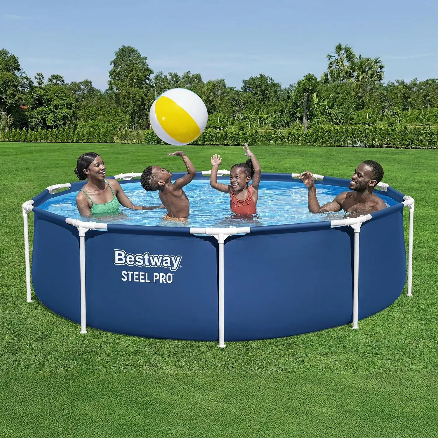 12 feet x 30 inches Round Above Ground 1,710 Gallon Pool Set with DuraPlus Liner, 530 Gallon Pool Filter, and, Custom