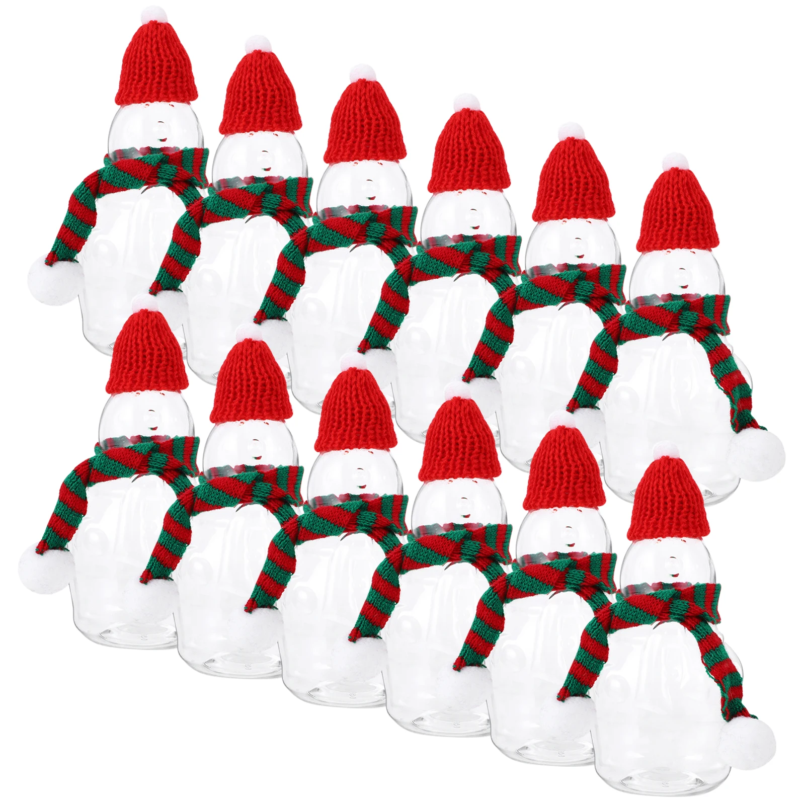 4 قطعة زجاجات عصير عيد الميلاد الرائعة مع الأوشحة زجاجات شاي الحليب الفارغة المحمولة شرب الحلوى الجرار للاستخدام المنزلي مقهى في الهواء الطلق