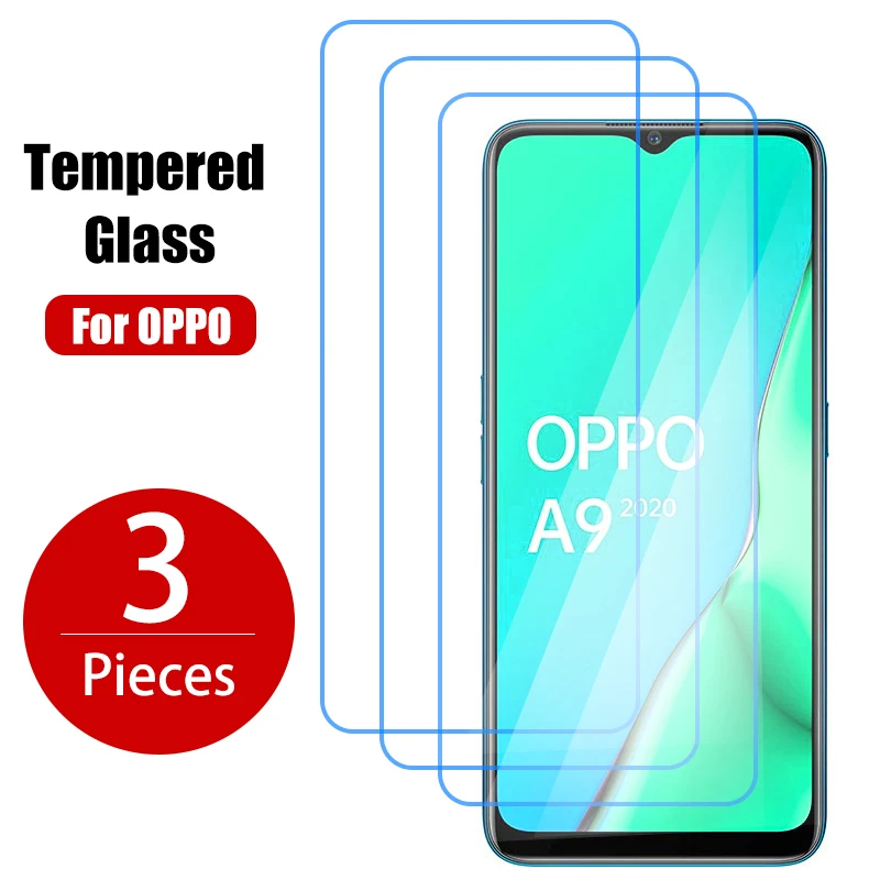 3PCS Tempered Glass for OPPO A9 A74 A72 5G A5 2020 Screen Protector for OPPO A54 A74 A53 A52 Glass