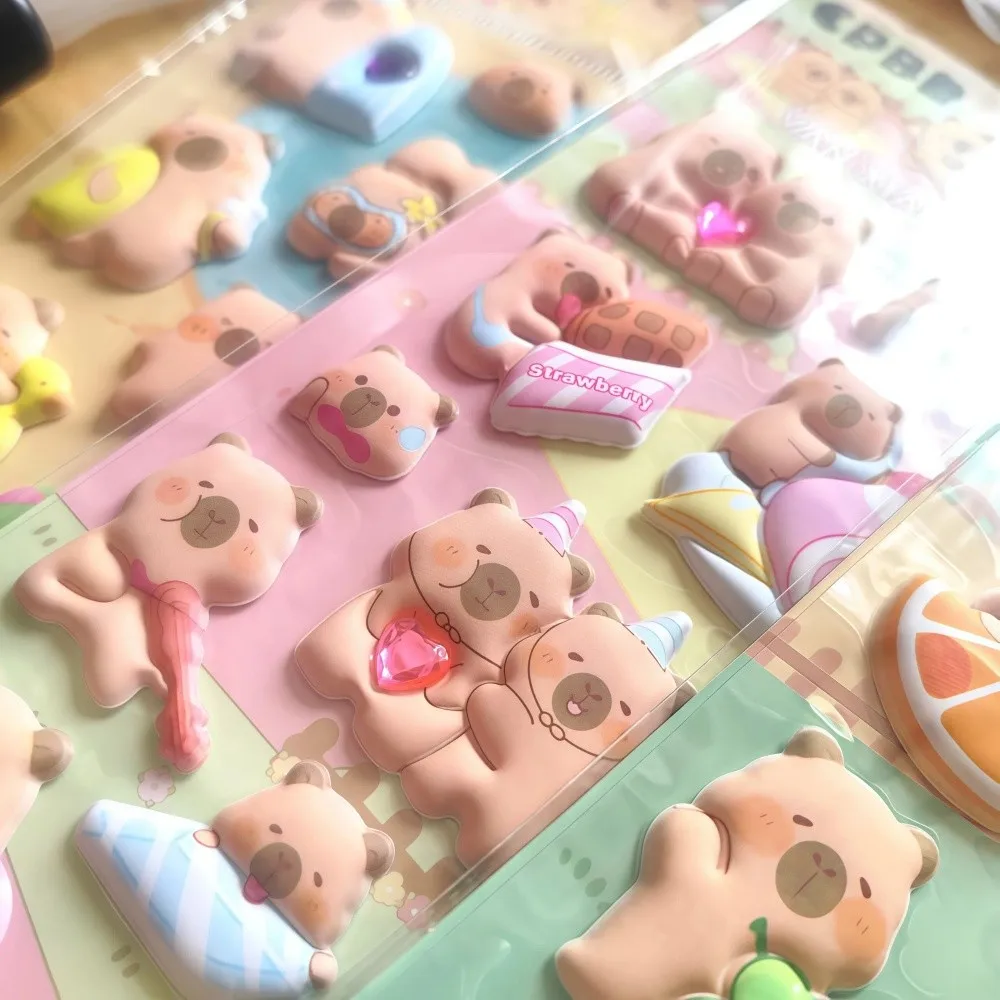 

Soft High-Foam 3D Capybara Cubs Stickers Waterproof Relieve Stress Childrens Reward Stickers Scrapbooking Sticker