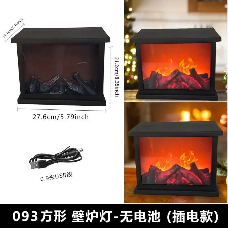 Hot  New Simulation Fireplace Lamp Decoration Household Retro Flame Lamp Wall-mounted Furnace Smart Switch Crafts Strange Lamp