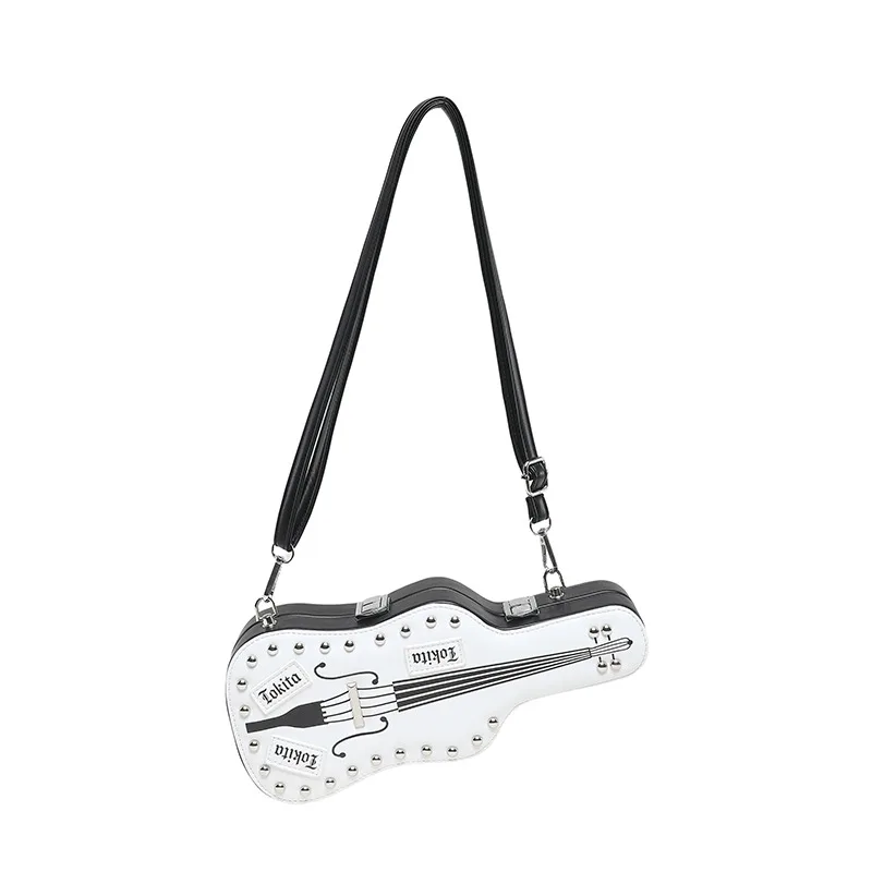 Unique Violin Guitar Shape Women Crossbody Bag Hard Shell Novelty Shoulder Sling Purse Ladies Fashion Evening Handbag