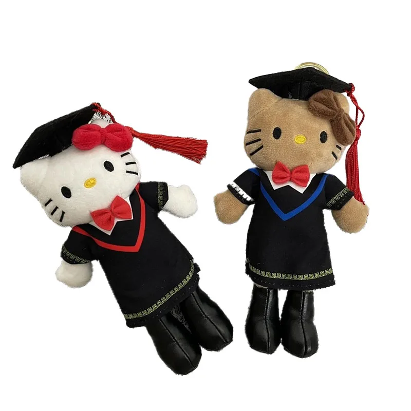

Kawaii Hello Kitty Graduation Plush Keychain Cute Academic Cap and Gown Stuffed Dolls Pendant Perfect Graduation Gifts for Girls