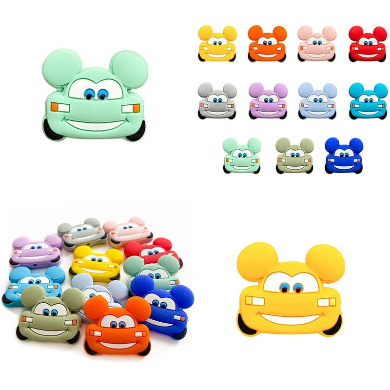 

5/10Pcs Ear Car Focal Silicone Beads For Jewellery Mkng DIY Beaded Pen KeyChain Bracelet Necklace Popular Jewellery Accessories