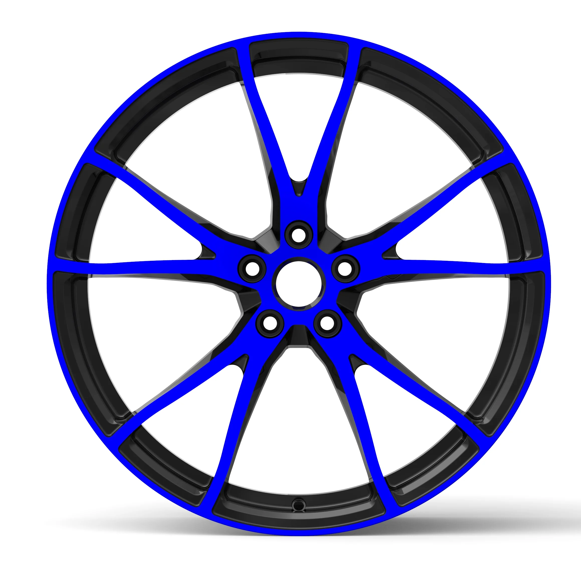 New Two-Color Black Blue 17 18 19 20 21 Inch Multi-Spoke Aluminum 40mm 5x120 5x112 5x114.3 Sports Supercar Forged Wheels