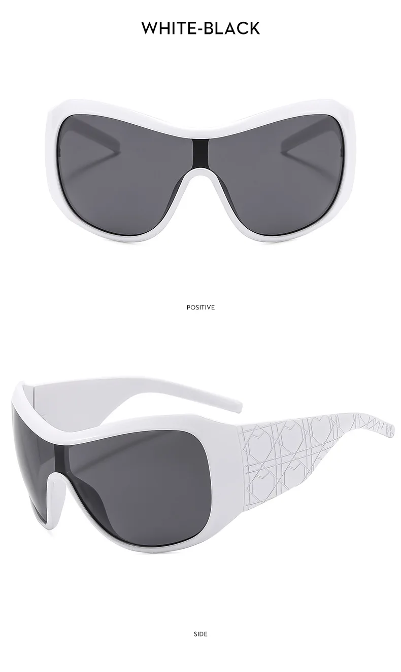 Mode Marke Design Übergroßen Y2K Sonnenbrille Frauen Für Männer Trendy Vintage Luxus Großen Rahmen Outdoor Sonnenschutz Goggle UV400 – Detail 4
