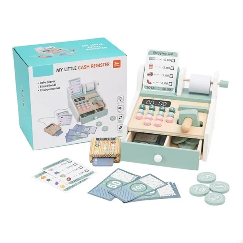 

D7YD Cash Register Shopping Set Kids Pretend Play Supermarket Toy Kids Birthday Gift