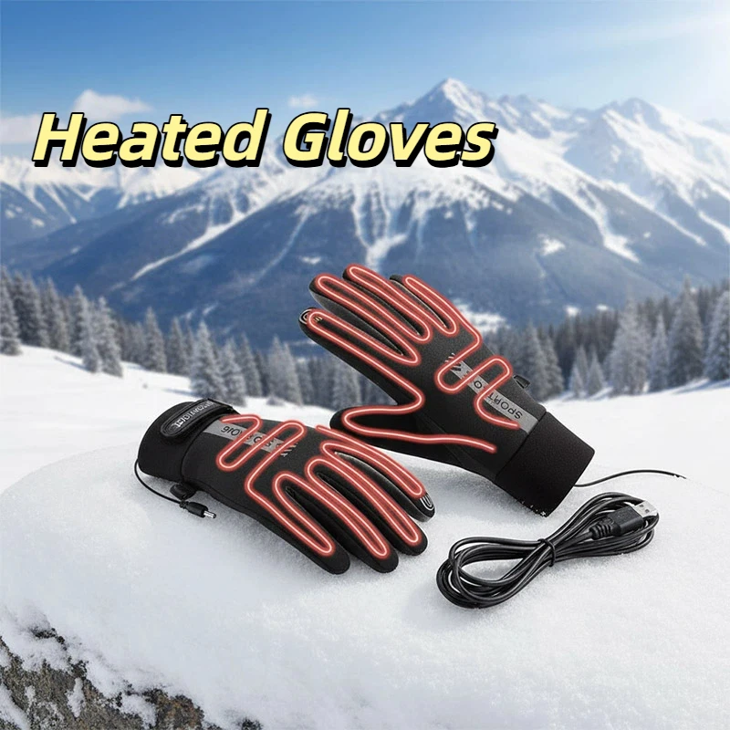 

Перчатки с подогревом USB для рыбалки и зимней работы, перезаряжаемые, нескользящие, водонепроницаемые, с 3 режимами нагрева, долговечные