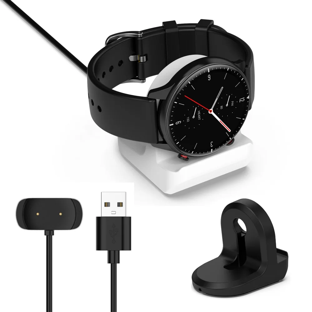Silicone Stand with Charger for Amazfit GTR Mini / 2 / Bip 3 5 / GTR 2e/ GTS2/ GTS 2e/ GTS2/ GTS4 Mini/ Pop Pro/Bip U/ T-REX Pro