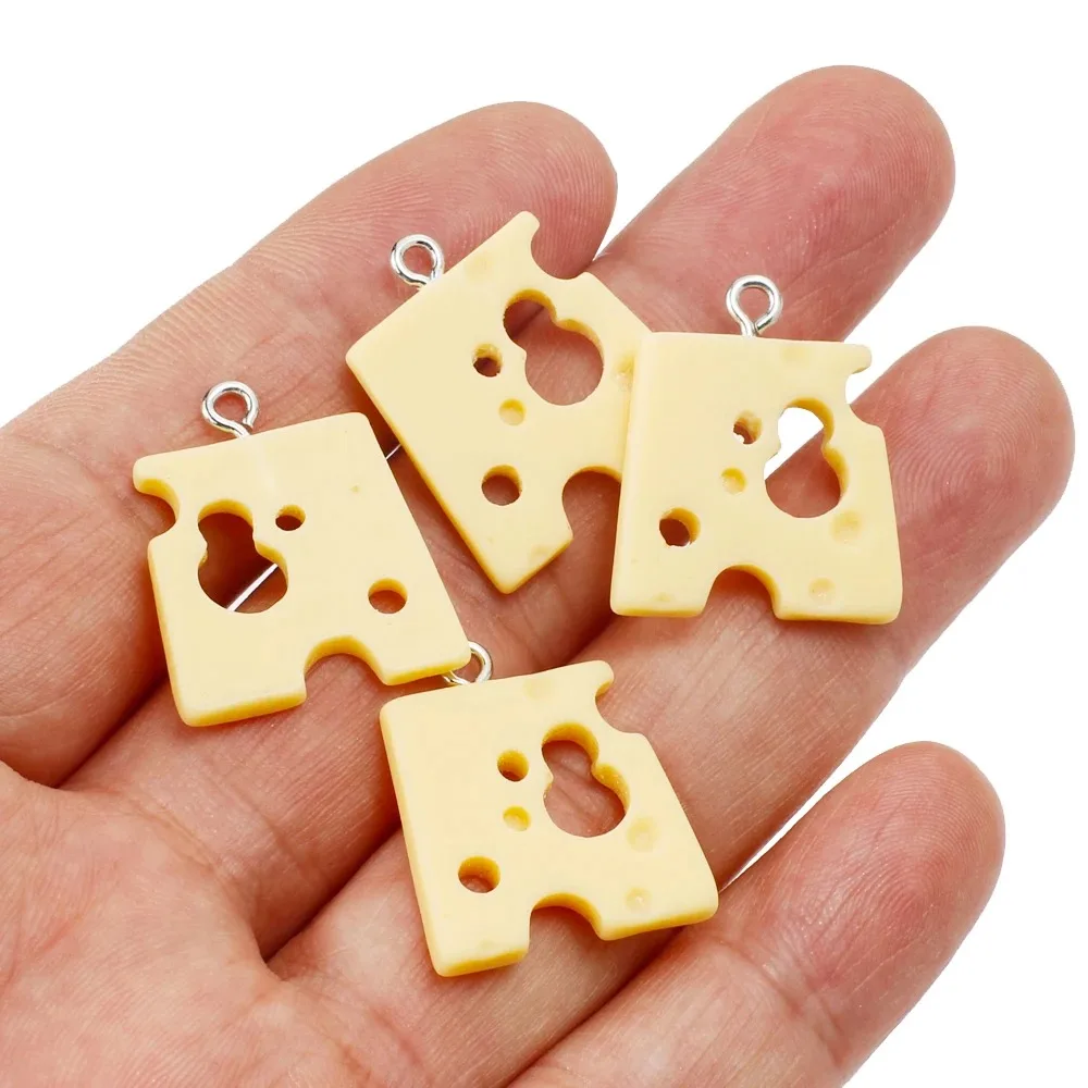10pcs Resin Cheese Food Pendant Charms for Necklace Earring Diy Jewelry Making Supplies Accessories Keychain Findings Wholesale