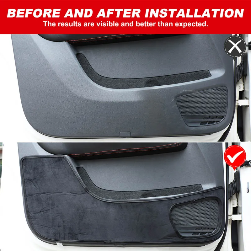 For Volkswagen Amarok 2011-2022 Premium Suede Black Car Anti-kick Pad Mat Door Protect Sticker Accessories