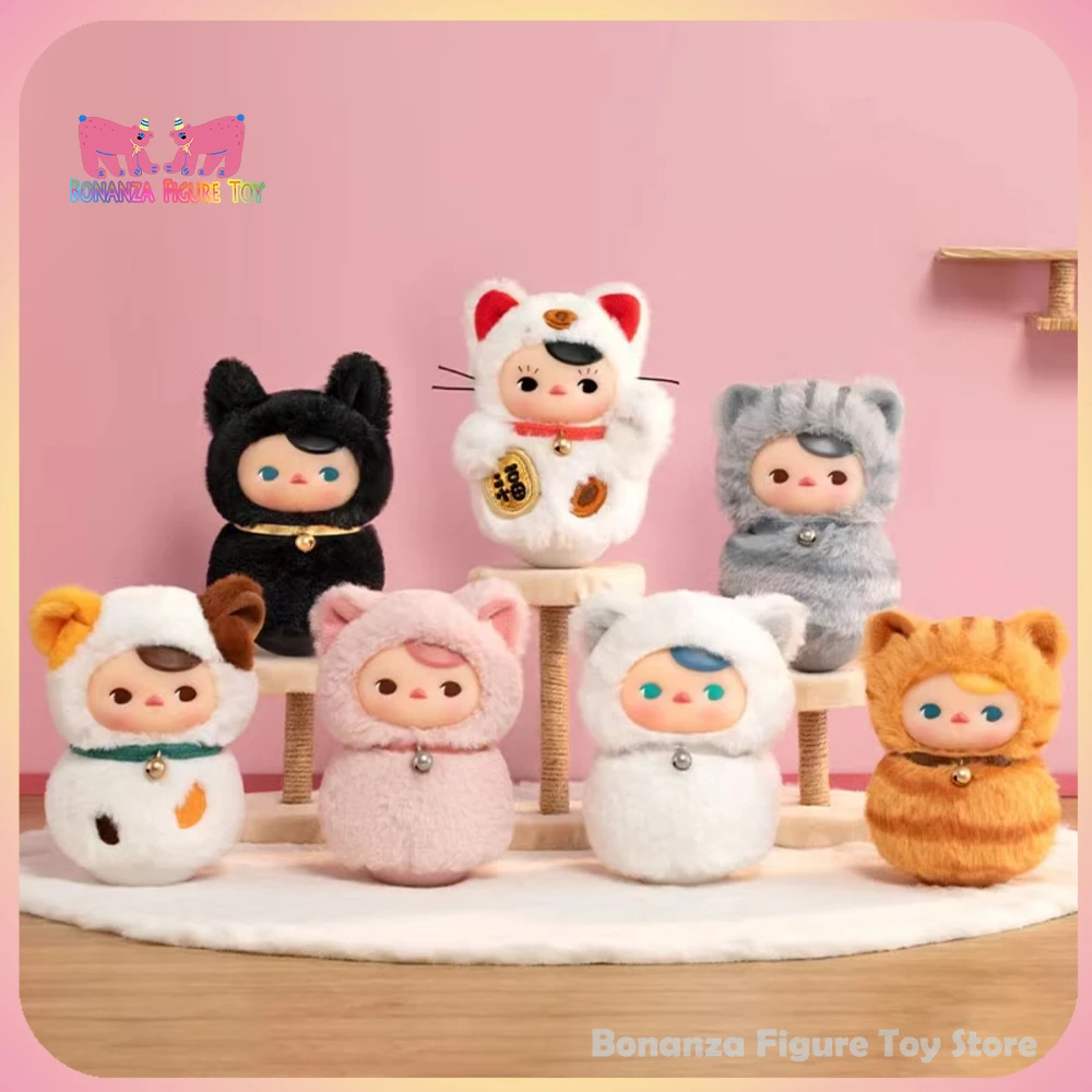 Original Pop Mart Pucky Roly Poly Kitty Series Blind Box Vinyl Figure Toys Kawaii Cat Collection Mystery Box Decoration Kid Gift