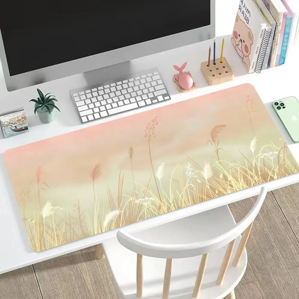 

Reed Flowers Mouse Pad Cute HD Mousepad Pad Extended Gaming Keyboard LargeMousepad 90x40cm XXL Gamer Mousepad