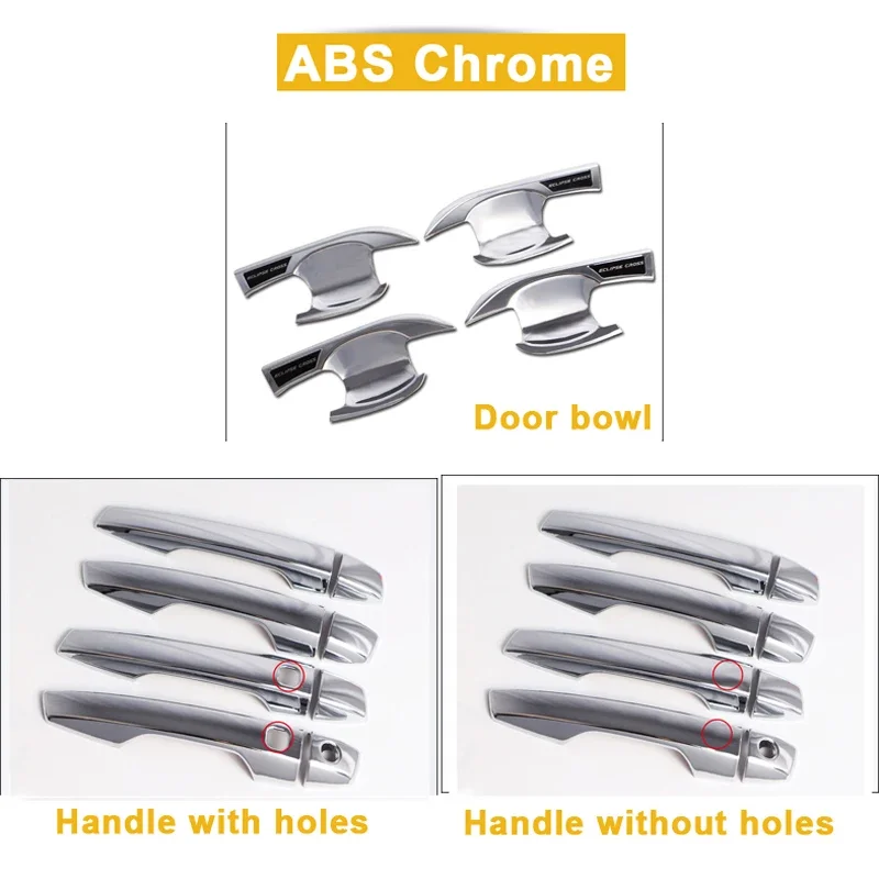 Car External Outer Door Handle Catch Cover Door Bowl Protection Trim Sticker For Mitsubishi Eclipse Cross 2018-2022 Accessories