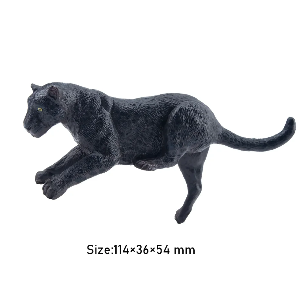Toymany simulação preto deitado feminino jaguar vida selvagem modelo animal brinquedo mini figuras bonecas estatuetas ação brinquedos crianças presente
