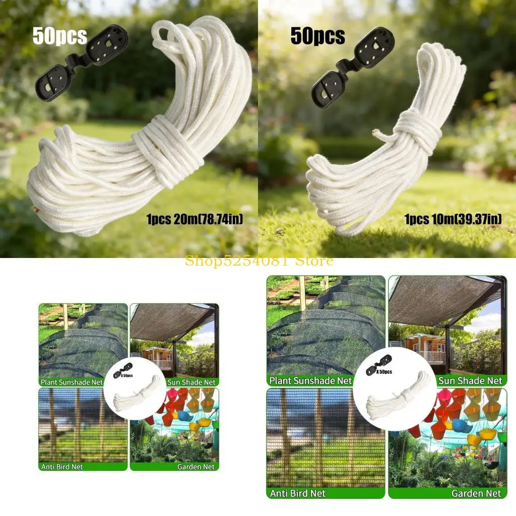 AXYC Garden Holding Clip Set with 50 Net Clips for Edge Corner Rope Use