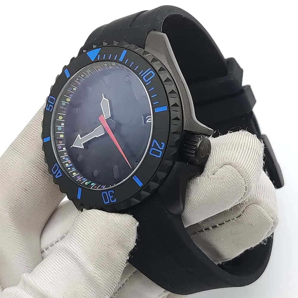High Quality 41mm Men's casual NH35 watch Sapphire glasscrown Sterile dial Green luminous Water-resistant 28.5mm Dial