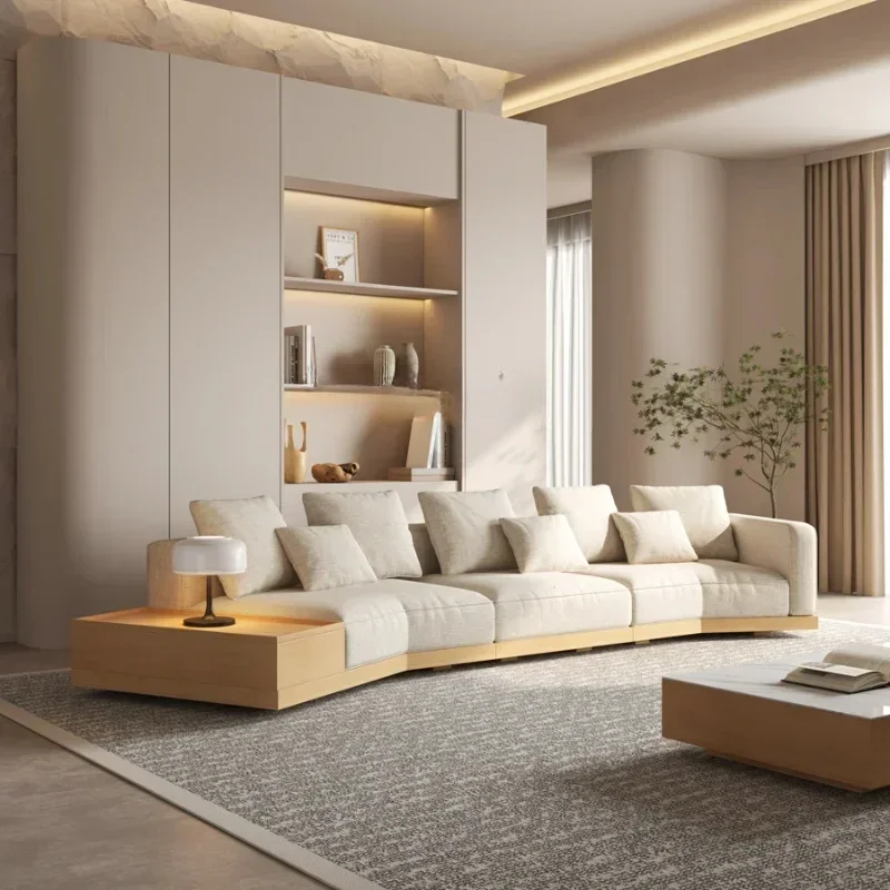 

Диван специальной формы в стиле Sili, ткань, вилла из массива дерева, большой плоский японский диван для кровати и завтрака, латексный диван