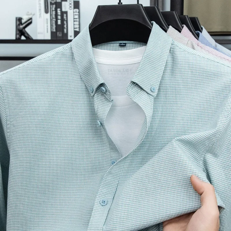 Men Long-sleeved Shirt Middle-aged Business Professional Casual Shirt