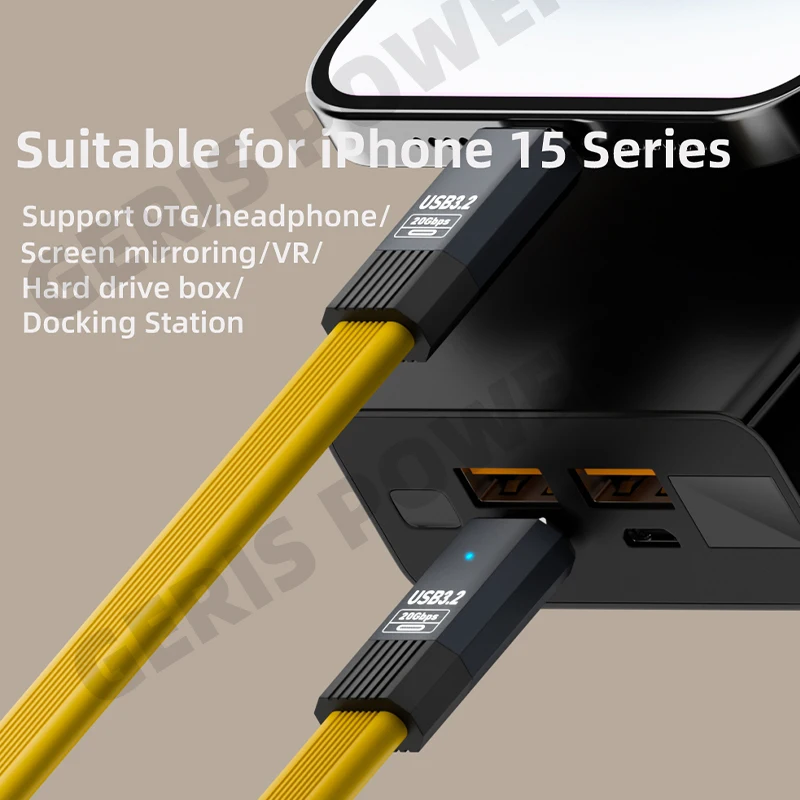 Cavo dati USB3.2 Cavo corto da USB C a tipo C da 20 Gbps ThunderBolt 3 PD 100 W 5A Cavo USB-C per iPhone 15 Pro Max SSD Power Bank