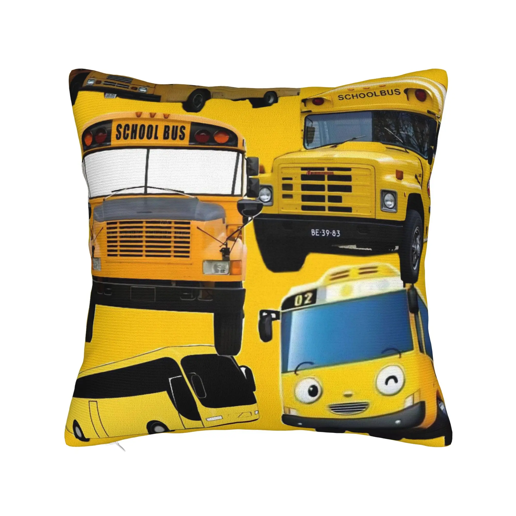 Decorative Pillow Covers Tayo The Little Bus  Merchandise Bed  Pillow Case Cover Square Multiple Sizes