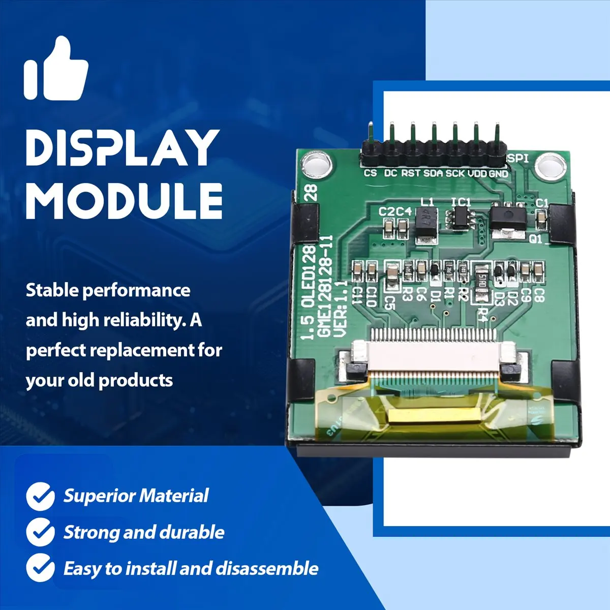 ■★New Arrival Fashion  1.5 inch Full Color OLED Screen LCD LED Display Module 128x128 SPI Serial Port Interface SSD1351 Controll