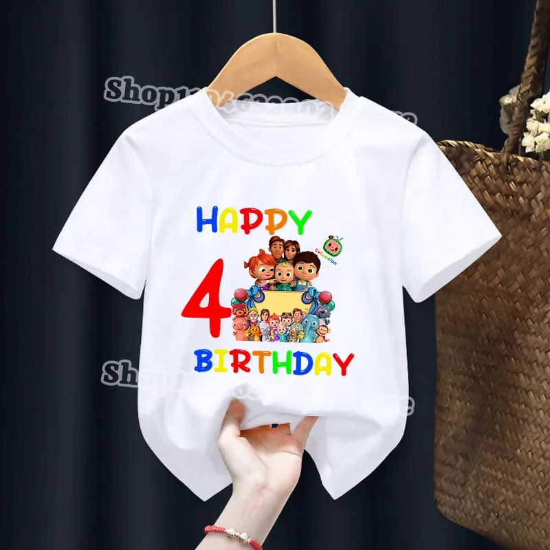 Cocomelons garçons filles mignon T-shirt dessin animé motif T-shirt enfants été mode vêtements couverture en coton fête d'anniversaire T-shirts