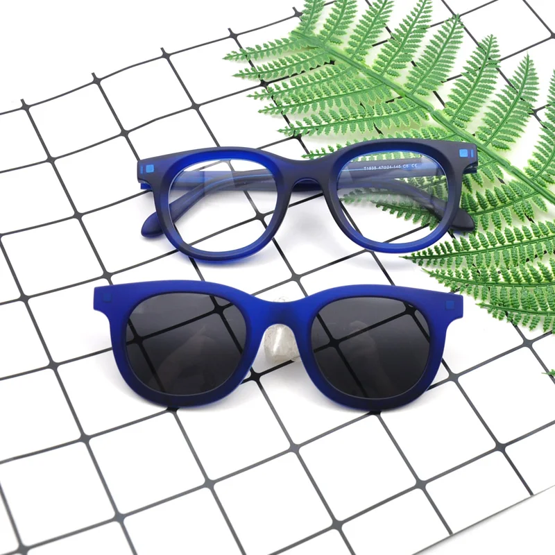 KANDREA Round Glasses Frame Women Men Vintage Clip on Magnet Sunglasses Polarized Custom Myopia Prescription Glasses T1935