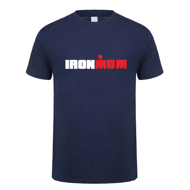Funny Ironmom T Shirt Cotton Triathlon Women Mother Fitness Bike Swim Triathlete Female Sports Cycling Tops OT-132