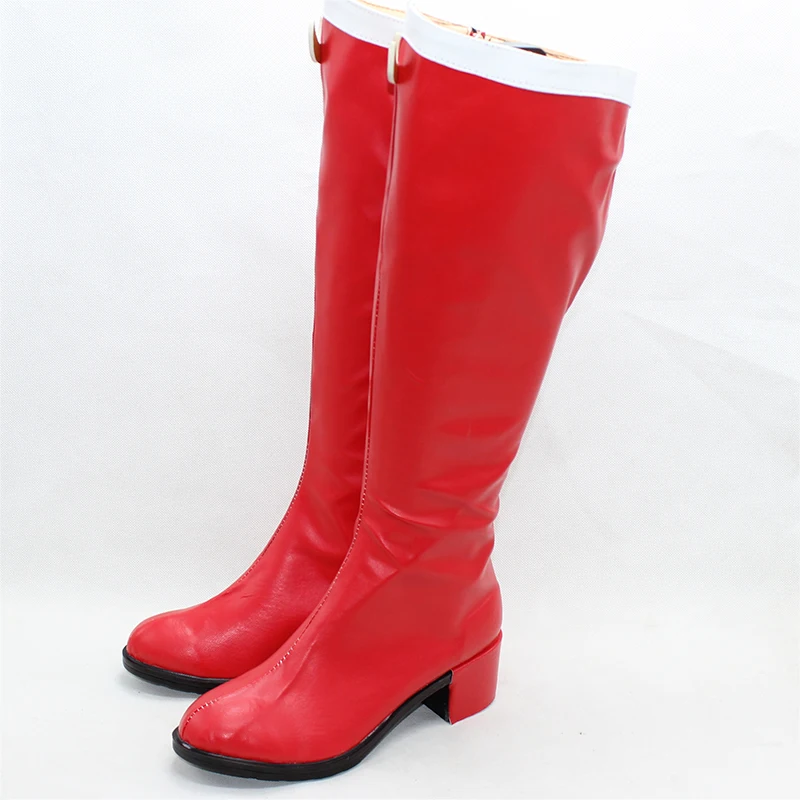 Zapatos de Cosplay de Moon, botas de cuero de PU Tsukino Usagi, tacones altos rojos, zapatos de Carnaval para Halloween