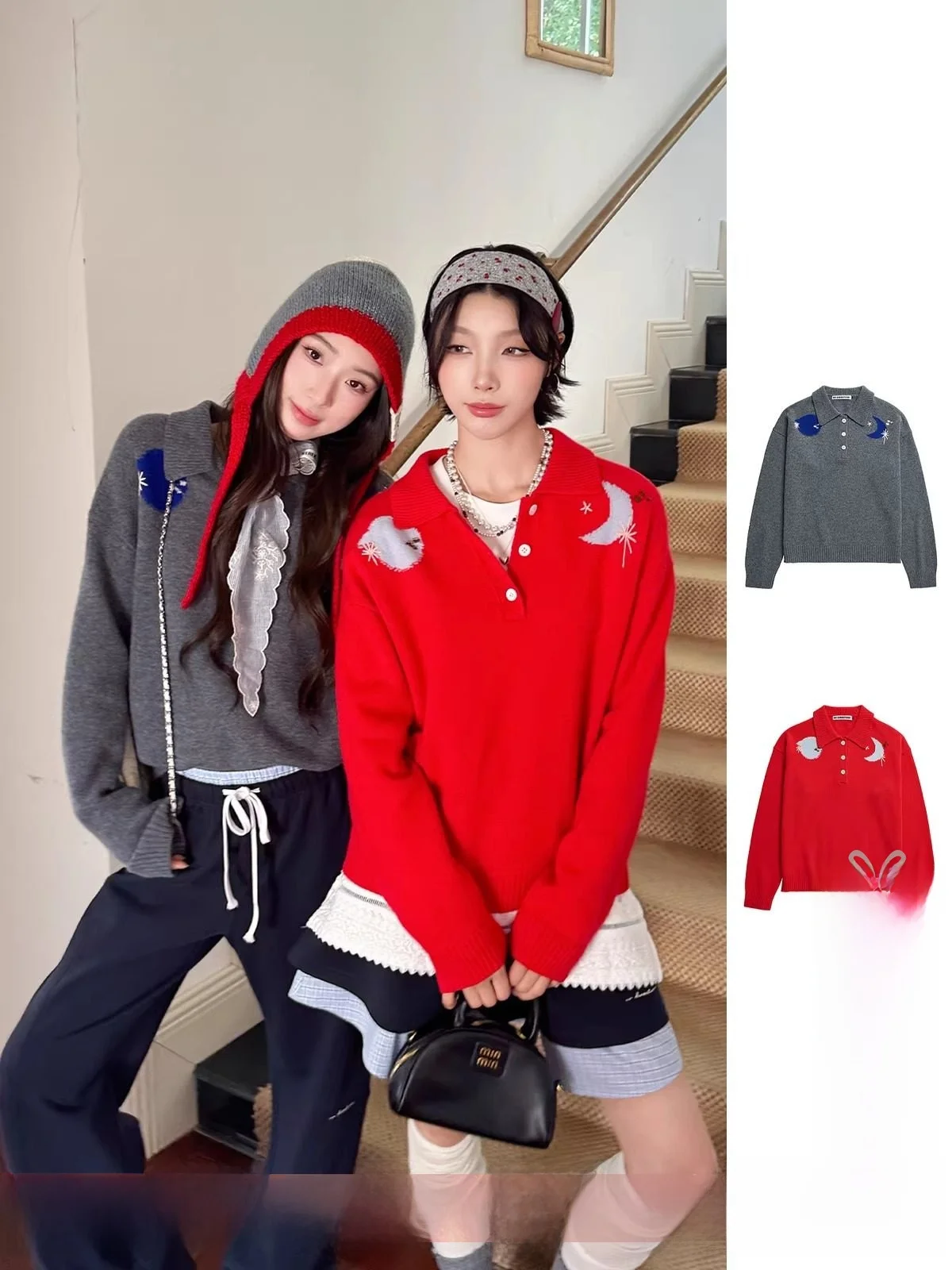 

Brand Camere Knitwear DEARSOCUTE Casual Sle Long Sve Woolen Sweater for Women Daily Wear Button Closure